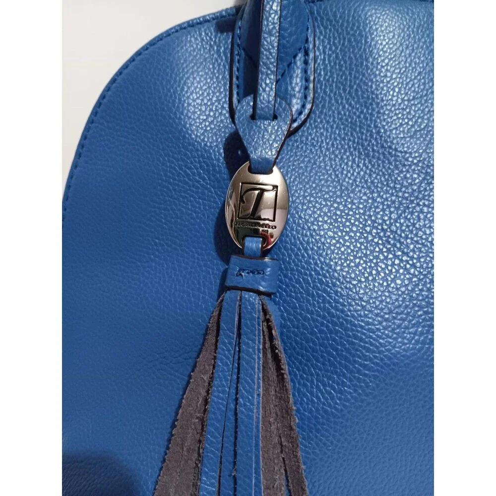 Tignanello Blue Leather Women's Hand Bag Purse 7
